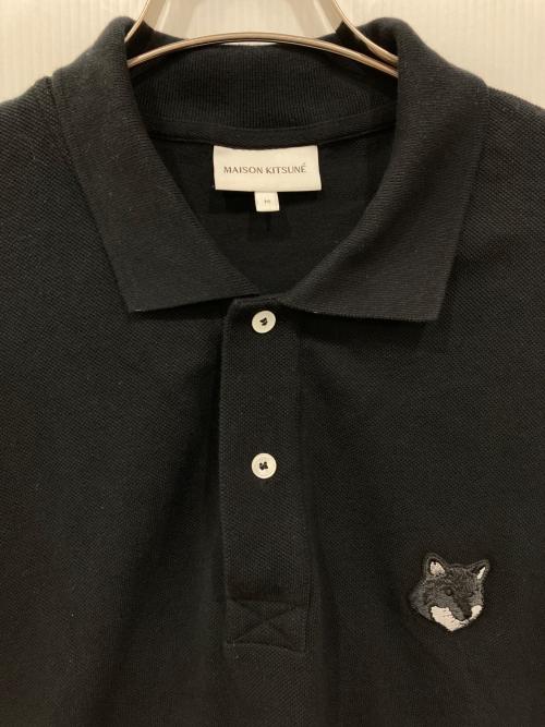maison kitsune（メゾンキツネ）MAISON KITSUNE (メゾンキツネ) フォックスヘッドパッチ オーバーサイズポロシャツ ブラック サイズ:Mの古着・服飾アイテム