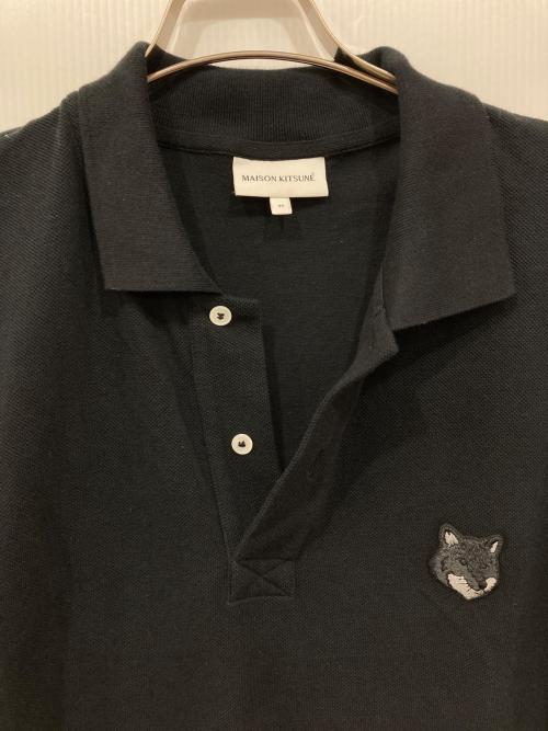 maison kitsune（メゾンキツネ）MAISON KITSUNE (メゾンキツネ) フォックスヘッドパッチ オーバーサイズポロシャツ ブラック サイズ:Mの古着・服飾アイテム