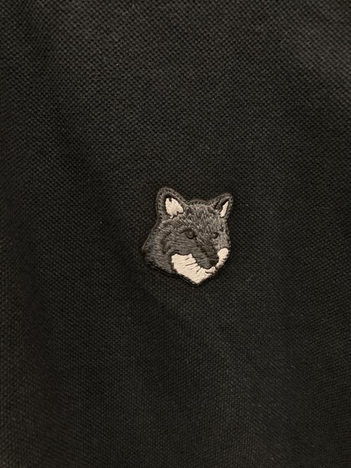 maison kitsune（メゾンキツネ）MAISON KITSUNE (メゾンキツネ) フォックスヘッドパッチ オーバーサイズポロシャツ ブラック サイズ:Mの古着・服飾アイテム