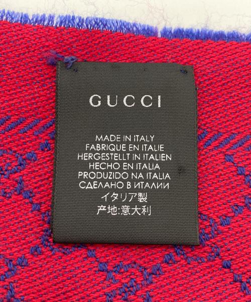 GUCCI（グッチ）GUCCI (グッチ) GGジャガードウールマフラー レッドの古着・服飾アイテム