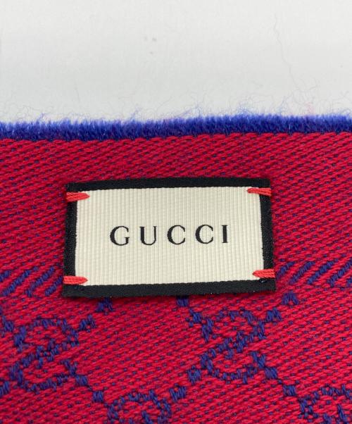 GUCCI（グッチ）GUCCI (グッチ) GGジャガードウールマフラー レッドの古着・服飾アイテム