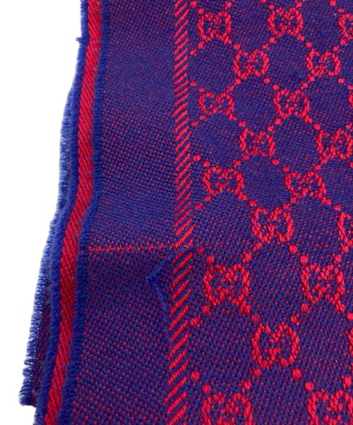 GUCCI（グッチ）GUCCI (グッチ) GGジャガードウールマフラー レッドの古着・服飾アイテム