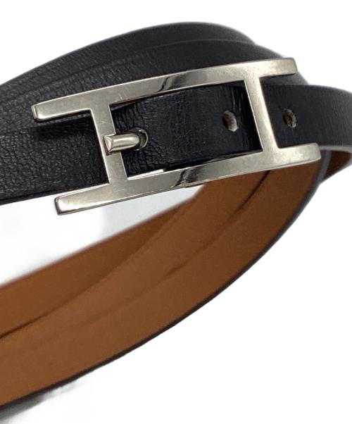 HERMES（エルメス）HERMES (エルメス) アピ3 レザーロングブレスレット ブラックの古着・服飾アイテム
