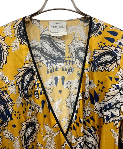 forte forte（フォルテ・フォルテ）forte forte (フォルテ・フォルテ) シルク総柄ワンピース イエロー サイズ:1の古着・服飾アイテム