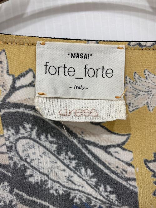 forte forte（フォルテ・フォルテ）forte forte (フォルテ・フォルテ) シルク総柄ワンピース イエロー サイズ:1の古着・服飾アイテム