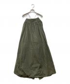 CASA FLINEカーサフライン）の古着「TUCK GATHER BALLOON DRESS / タックギャザーバルーンドレス」｜グリーン