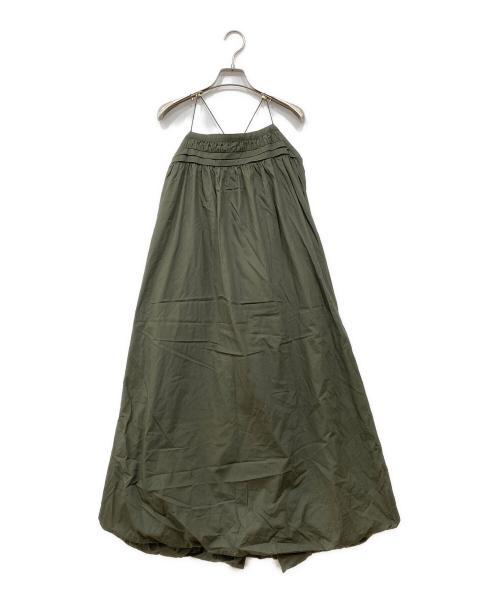 CASA FLINE（カーサフライン）CASA FLINE (カーサフライン) TUCK GATHER BALLOON DRESS / タックギャザーバルーンドレス グリーン サイズ:Fの古着・服飾アイテム