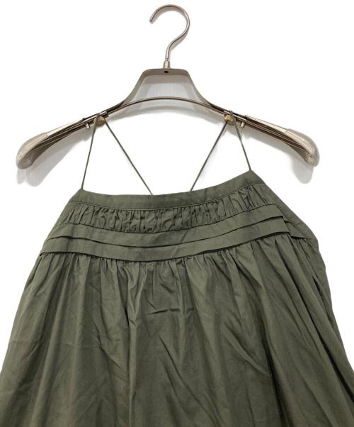 CASA FLINE（カーサフライン）CASA FLINE (カーサフライン) TUCK GATHER BALLOON DRESS / タックギャザーバルーンドレス グリーン サイズ:Fの古着・服飾アイテム