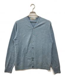 JOHN SMEDLEY（ジョンスメドレー）の古着「メリノウールカーディガン」｜ブルー