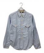 BUBO SPORT TOGS×freewheelersブーボースポーツトグス×フリーホイーラーズ）の古着「ストライプシャツ」｜ホワイト×ブルー