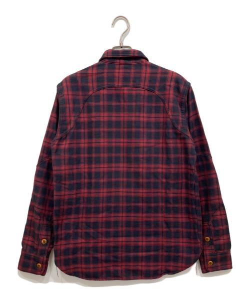 BUBO SPORT TOGS（ブーボースポーツトグス）BUBO SPORT TOGS (ブーボースポーツトグス) freewheelers (フリーホイーラーズ) ハンティングシャツ ブラック×レッド サイズ:15の古着・服飾アイテム