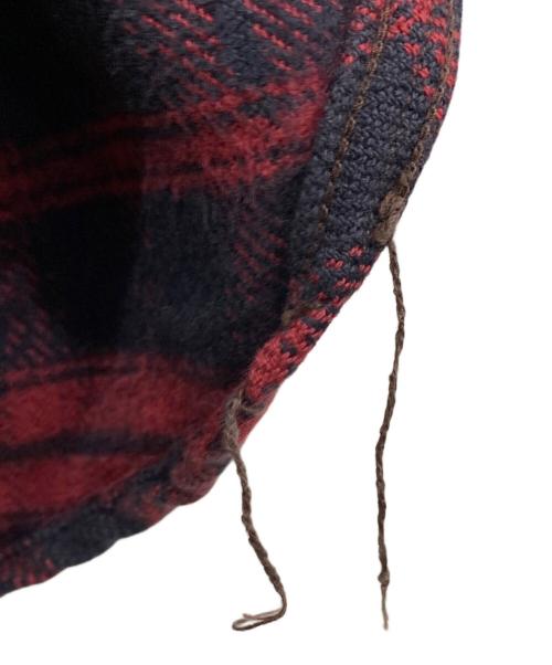 BUBO SPORT TOGS（ブーボースポーツトグス）BUBO SPORT TOGS (ブーボースポーツトグス) freewheelers (フリーホイーラーズ) ハンティングシャツ ブラック×レッド サイズ:15の古着・服飾アイテム