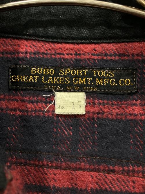 BUBO SPORT TOGS（ブーボースポーツトグス）BUBO SPORT TOGS (ブーボースポーツトグス) freewheelers (フリーホイーラーズ) ハンティングシャツ ブラック×レッド サイズ:15の古着・服飾アイテム