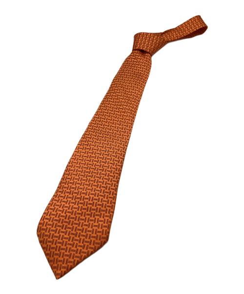 HERMES（エルメス）HERMES (エルメス) シルクネクタイ オレンジ サイズ:表記無しの古着・服飾アイテム