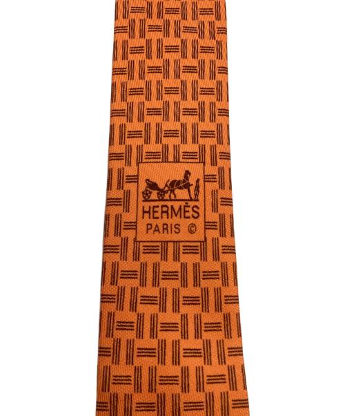 HERMES（エルメス）HERMES (エルメス) シルクネクタイ オレンジ サイズ:表記無しの古着・服飾アイテム