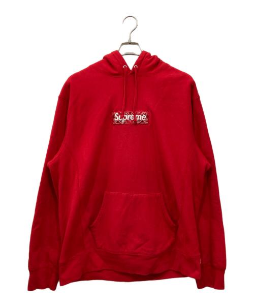 SUPREME（シュプリーム）SUPREME (シュプリーム) バンダナボックスロゴフーデッドスウェットシャツ レッド サイズ:XLの古着・服飾アイテム