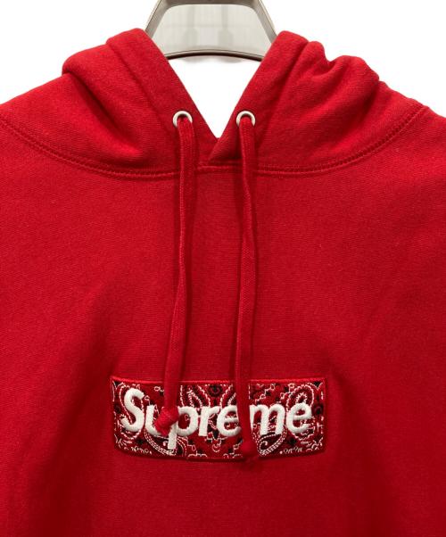 SUPREME（シュプリーム）SUPREME (シュプリーム) バンダナボックスロゴフーデッドスウェットシャツ レッド サイズ:XLの古着・服飾アイテム