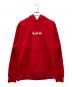 SUPREME（シュプリーム）の古着「バンダナボックスロゴフーデッドスウェットシャツ」｜レッド