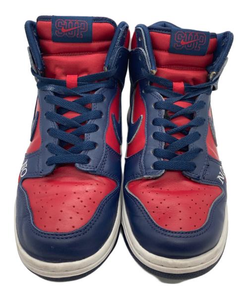 NIKE（ナイキ）NIKE (ナイキ) Supreme (シュプリーム) ハイカットスニーカー レッド×ネイビー サイズ:25㎝の古着・服飾アイテム