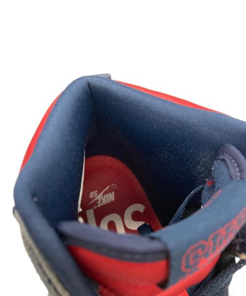 NIKE（ナイキ）NIKE (ナイキ) Supreme (シュプリーム) ハイカットスニーカー レッド×ネイビー サイズ:25㎝の古着・服飾アイテム
