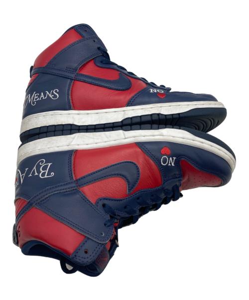 NIKE（ナイキ）NIKE (ナイキ) Supreme (シュプリーム) ハイカットスニーカー レッド×ネイビー サイズ:25㎝の古着・服飾アイテム