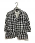 BLACK COMME des GARCONSブラックコムデギャルソン）の古着「チェック七分袖ジャケット」｜ブラック×ホワイト