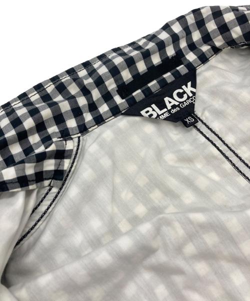 BLACK COMME des GARCONS（ブラックコムデギャルソン）BLACK COMME des GARCONS (ブラックコムデギャルソン) チェック七分袖ジャケット ブラック×ホワイト サイズ:XSの古着・服飾アイテム
