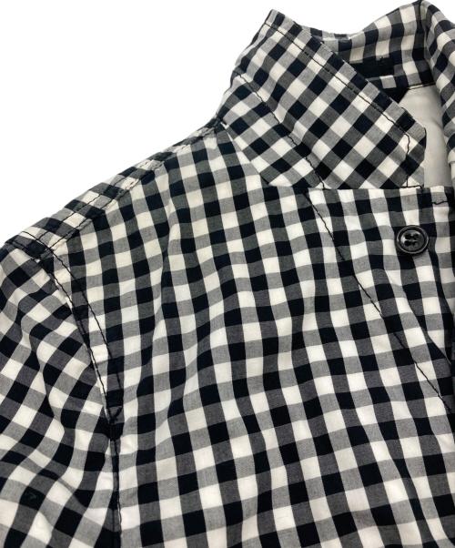 BLACK COMME des GARCONS（ブラックコムデギャルソン）BLACK COMME des GARCONS (ブラックコムデギャルソン) チェック七分袖ジャケット ブラック×ホワイト サイズ:XSの古着・服飾アイテム