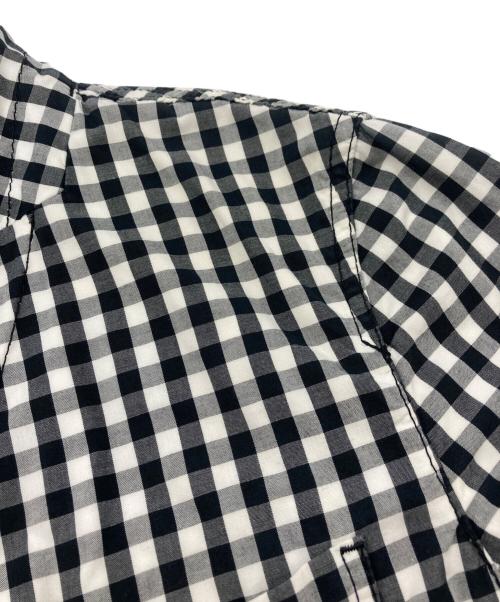 BLACK COMME des GARCONS（ブラックコムデギャルソン）BLACK COMME des GARCONS (ブラックコムデギャルソン) チェック七分袖ジャケット ブラック×ホワイト サイズ:XSの古着・服飾アイテム