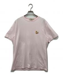 maison kitsune（メゾンキツネ）の古着「刺繍ロゴTシャツ」｜ピンク