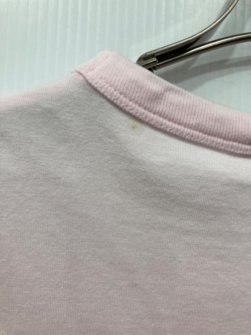 maison kitsune（メゾンキツネ）MAISON KITSUNE (メゾンキツネ) 刺繍ロゴTシャツ ピンク サイズ:XSの古着・服飾アイテム