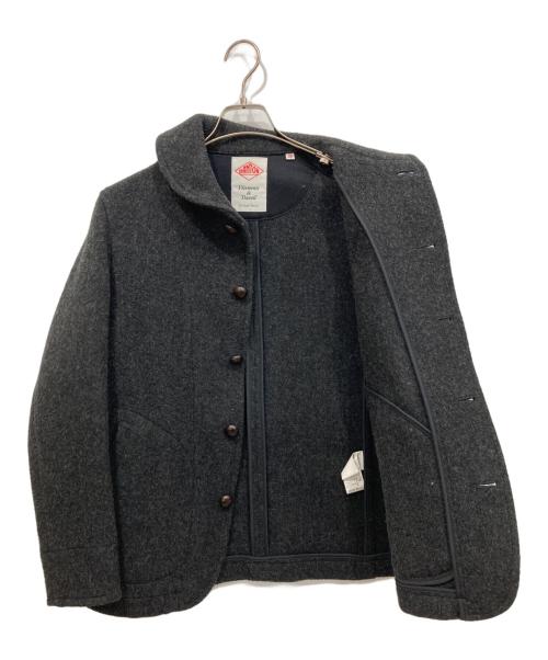 DANTON（ダントン）DANTON (ダントン) 丸襟ウールモッサジャケット グレー サイズ:38の古着・服飾アイテム