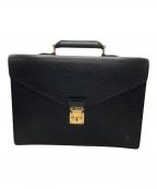 LOUIS VUITTONルイ ヴィトン）の古着「レザーブリーフケース」｜ブラック