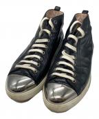 MIU MIUミュウミュウ）の古着「メタルトゥハイカットスニーカー」｜ブラック×シルバー