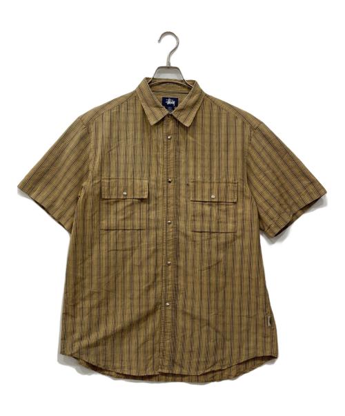 OLD STUSSY（オールドステューシー）OLD STUSSY (オールドステューシー) 半袖チェックシャツ イエロー サイズ:Lの古着・服飾アイテム