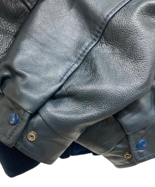 canada sportswear（カナダ スポーツウェア）canada sportswear (カナダ スポーツウェア) 袖レザージャケット ネイビー×ブラック サイズ:Lの古着・服飾アイテム