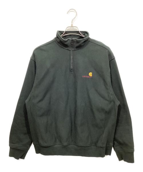 Carhartt WIP（カーハート ワークインプログレス）Carhartt WIP (カーハート ワークインプログレス) ハーフジップスウェット ブラック サイズ:Mの古着・服飾アイテム