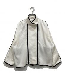 PLAIN PEOPLE（プレインピープル）の古着「ダンボールニットスタンドカラージャケット」｜ホワイト