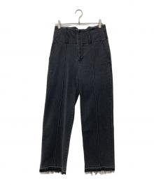 parigot（パリゴ）の古着「PIN TUCK WIDE STRAIGHT PANTS / ピンタック ワイド ストレートパンツ」｜ブラック