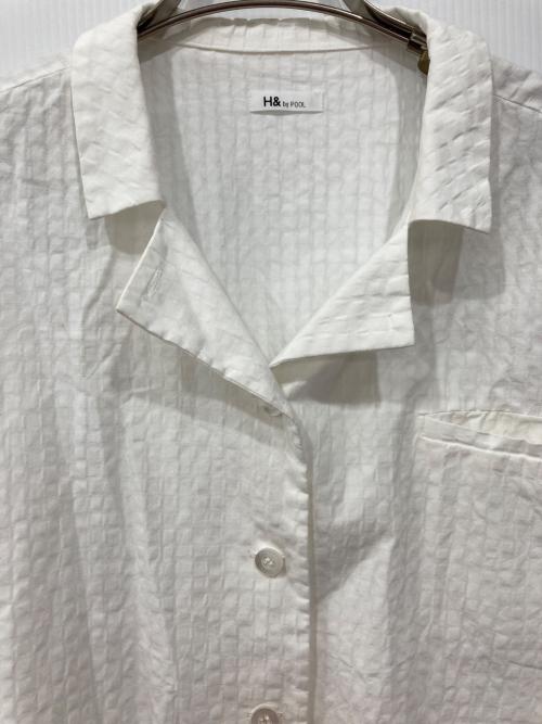 H&bypool（－）H&byPOOL (－) オープンカラーシャツ ホワイト サイズ:Freeの古着・服飾アイテム