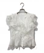 Apuweiser-richeアプワイザーリッシェ）の古着「フリルショートブラウス」｜ホワイト