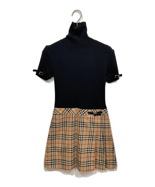 BURBERRY LONDON（バーバリーロンドン）BURBERRY LONDON (バーバリーロンドン) ノバチェックニットワンピース ベージュ サイズ:140Aの古着・服飾アイテム