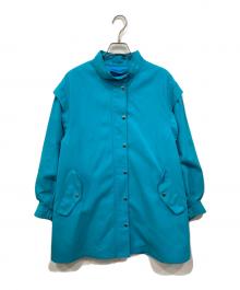 SHIPS（シップス）の古着「強撚ギャバスタンドカラーハーフコート」｜ブルー