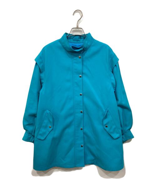 SHIPS（シップス）SHIPS (シップス) 強撚ギャバスタンドカラーハーフコート ブルー サイズ:36の古着・服飾アイテム