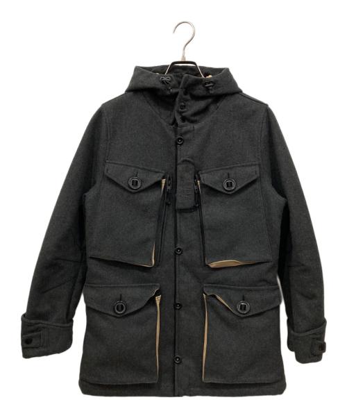 Denham（デンハム）Denham (デンハム) ウール混フーデッドコート グレー サイズ:SMALLの古着・服飾アイテム