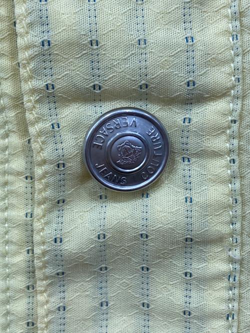 VERSACE JEANS COUTURE（ヴェルサーチ ジーンズクチュール）VERSACE JEANS COUTURE (ヴェルサーチ ジーンズクチュール) ストライプシャツ イエロー サイズ:Lの古着・服飾アイテム