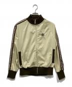 adidasアディダス）の古着「トラックジャケット」｜アイボリー×ブラウン