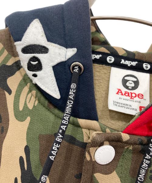 Aape BY A BATHING APE（エーエイプ バイ アベイシングエイプ）Aape BY A BATHING APE (エーエイプ バイ アベイシングエイプ) カモ柄フーデッドスタジャン グリーン サイズ:Sの古着・服飾アイテム