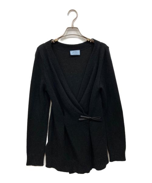 PRADA（プラダ）PRADA (プラダ) カシミヤニットカーディガン ブラック サイズ:38の古着・服飾アイテム