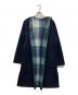 BLUE LABEL CRESTBRIDGE（ブルーレーベルクレストブリッジ）の古着「クレストブリッジチェックリバーシブルダンボールミディ丈コーディガン」｜ネイビー